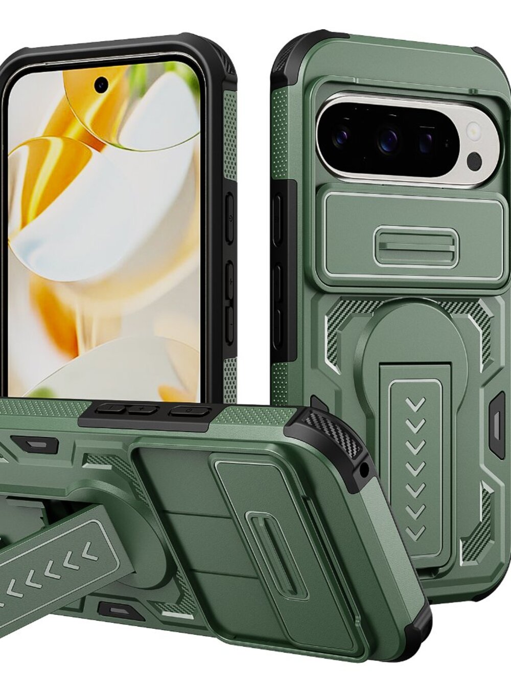 Heavy Duty Case for Google Pixel 10 Pro/10/9 Pro/9, Shockproof with Kickstand